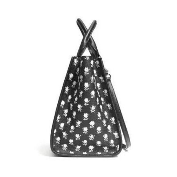 Coach Crosby Carryall Satchel in Floral Crossgrain Leather Crossbody Purse Bag - Picture 4 of 16